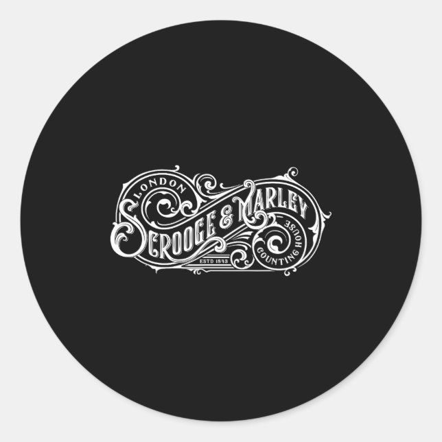 Christmas Carol Scrooge And Marley Counting House  Runder Aufkleber (Vorderseite)