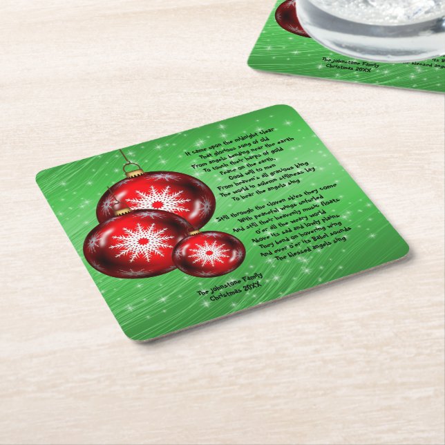 Christmas Carol Texte - Mitternacht - Mitternacht  Rechteckiger Pappuntersetzer (angewinkelt)