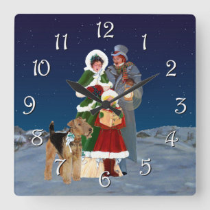 Christmas Carols Quadratische Wanduhr