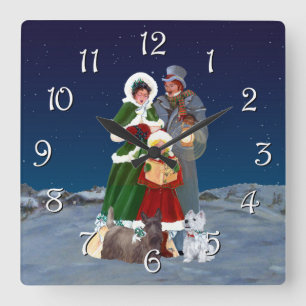 Christmas Carols Quadratische Wanduhr
