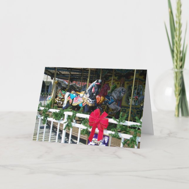 "CHRISTMAS CAROUSEL WISHES" FEIERTAGSKARTE (Vorderseite)
