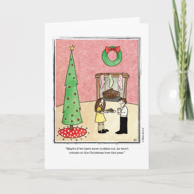 CHRISTMAS cartoon by Ellen Elliott Feiertagskarte (Vorderseite)