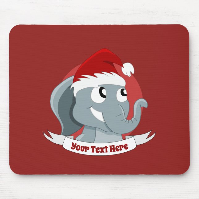 Christmas cartoon with a cute elephant mouse pad mousepad (Vorne)