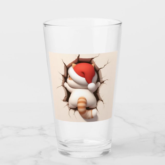 Christmas Cat 3D Glas (Vorderseite)