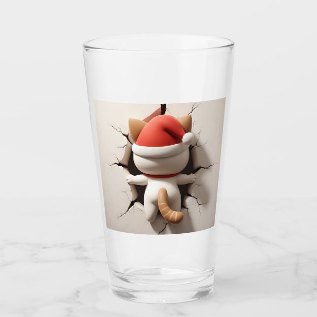 Christmas Cat 3D Glas (Vorderseite)