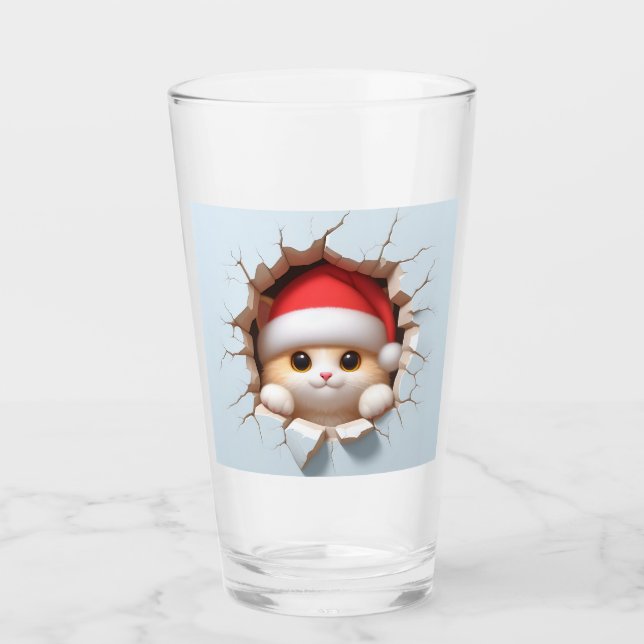 Christmas Cat 3D Glas (Vorderseite)