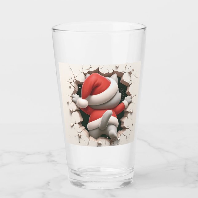 Christmas Cat 3D Glas (Vorderseite)