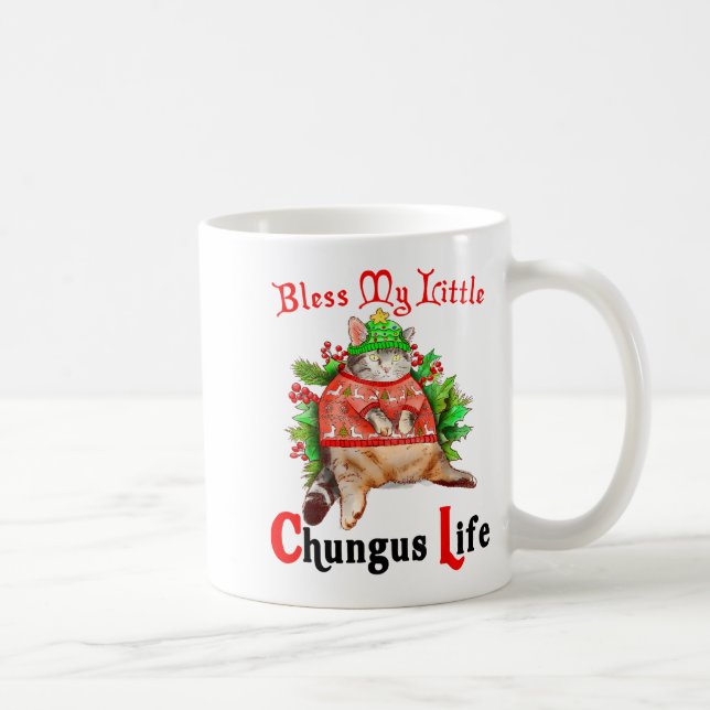 Christmas Cat Bless My Little Funny Cat Life Cat M Kaffeetasse (Rechts)
