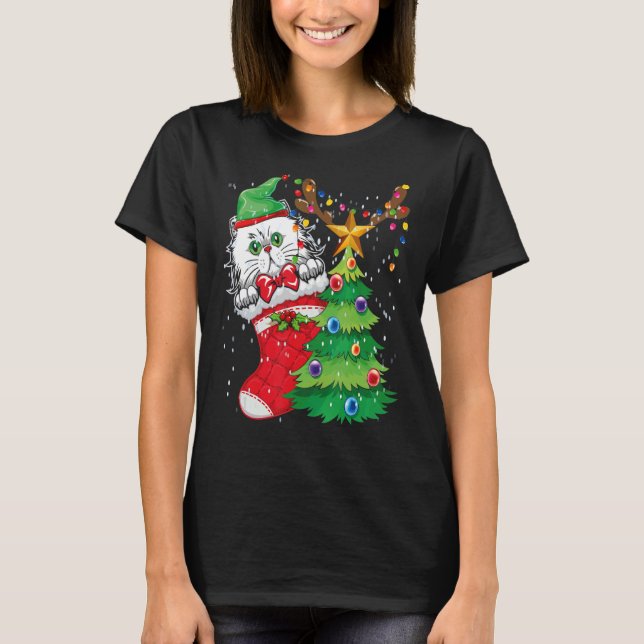 Christmas Cat   Cat   Cute Cat Santa T-Shirt (Vorderseite)