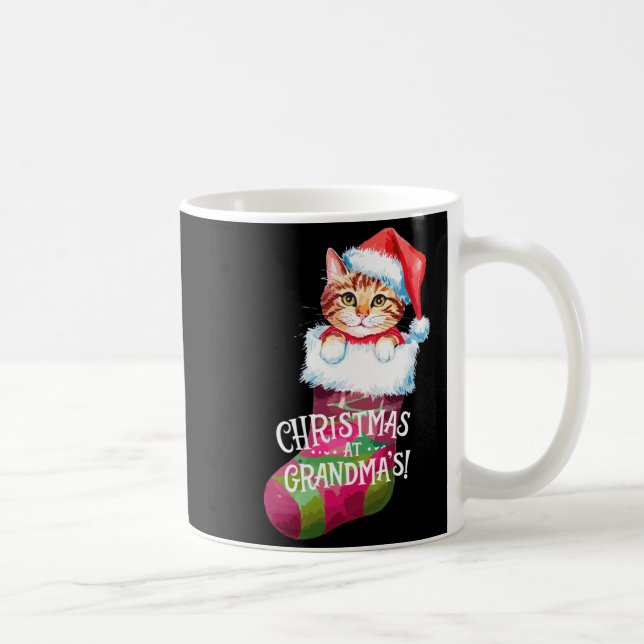 Christmas Cat _ Christmas At Grandma Cat _ Cute Ca Kaffeetasse (Rechts)