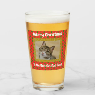 Christmas Cat Dad Best Ever PET Foto Beer Pint Glas