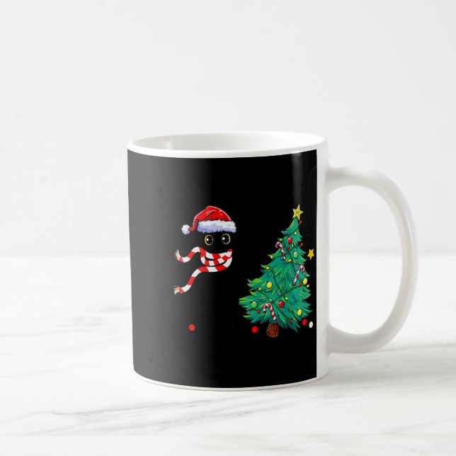 Christmas Cat For Women Men Family Funny Black Cat Kaffeetasse (Rechts)