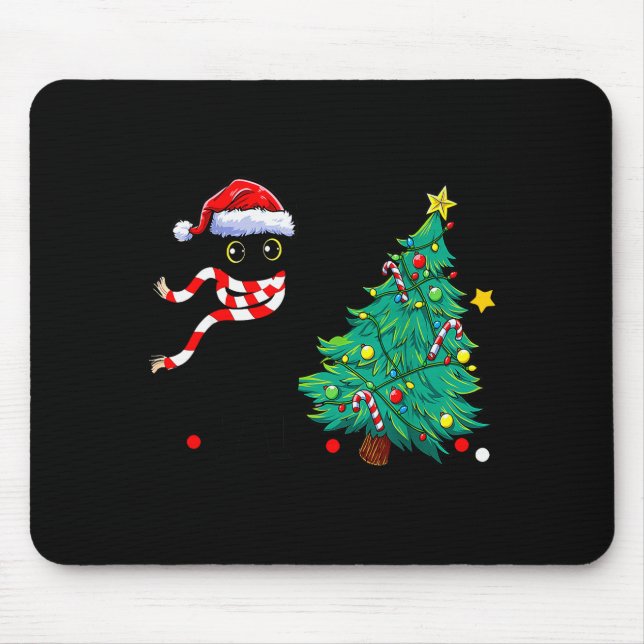 Christmas Cat For Women Men Family Funny Black Cat Mousepad (Vorne)
