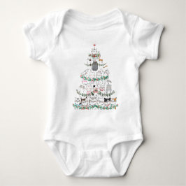 Christmas Cat Funny Tree Funny Funny Baby Strampler