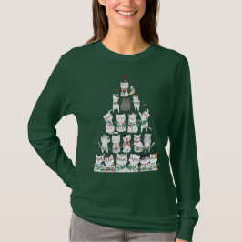 Christmas Cat Funny Tree Funny Funny T-Shirt