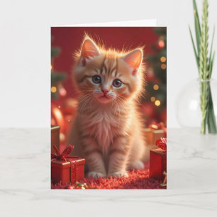 CHRISTMAS CAT GINGER KITTEN GREETKARTE KARTE