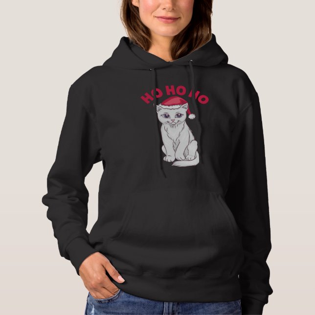 Christmas Cat Ho Ho Ho Hoodie (Vorderseite)