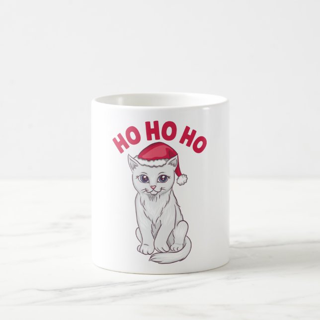 Christmas Cat Ho Ho Ho Kaffeetasse (Mittel)