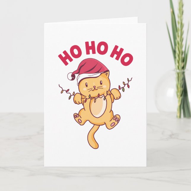 Christmas Cat Ho Ho Ho Karte (Vorderseite)