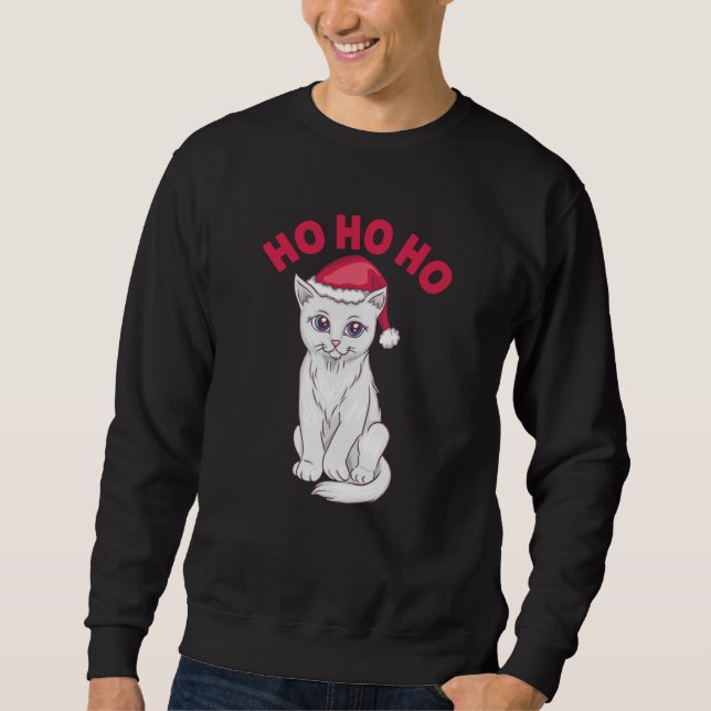 Christmas Cat Ho Ho Ho Sweatshirt (Vorderseite)