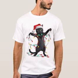 Christmas Cat Holiday Lights T-Shirt