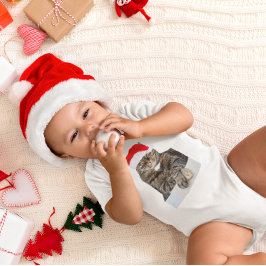 Christmas Cat Humbug Foto mit Weihnachtsmannmütze Baby Strampler