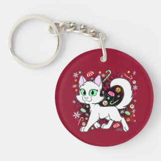 Christmas Cat Keychain (Red) Schlüsselanhänger