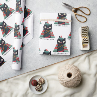 Christmas Cat Kitty Wrapper Geschenkpapier