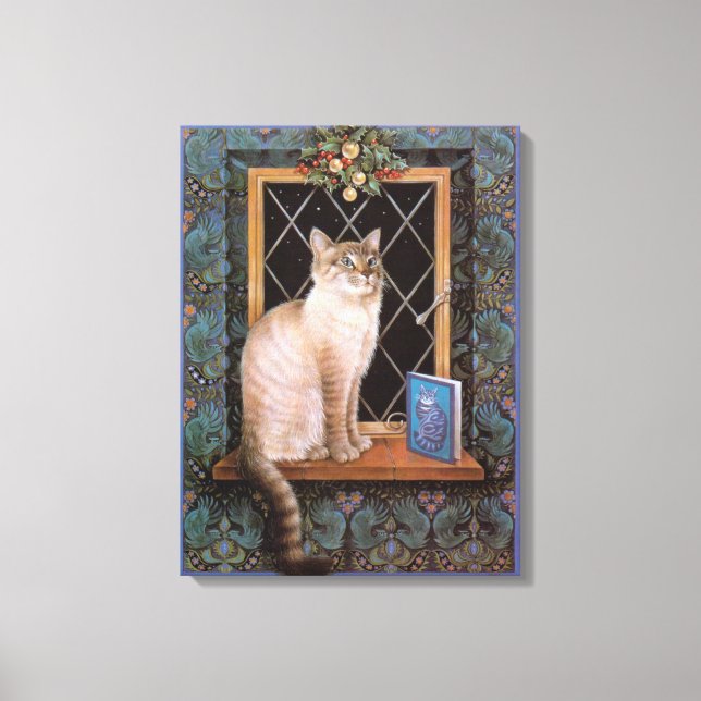 CHRISTMAS CAT-MALERIE LEINWANDDRUCK (Vorderseite)