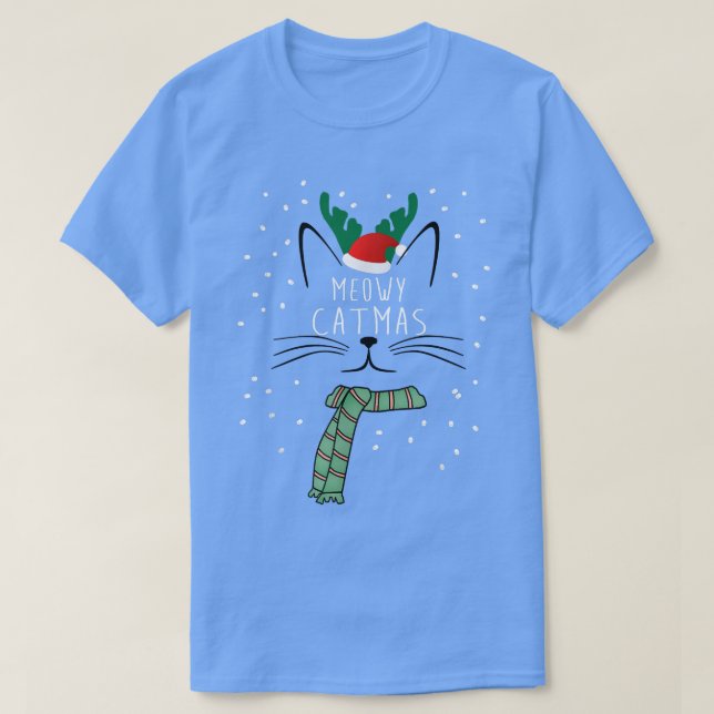 Christmas Cat Meowy Catmas  T-Shirt (Design vorne)