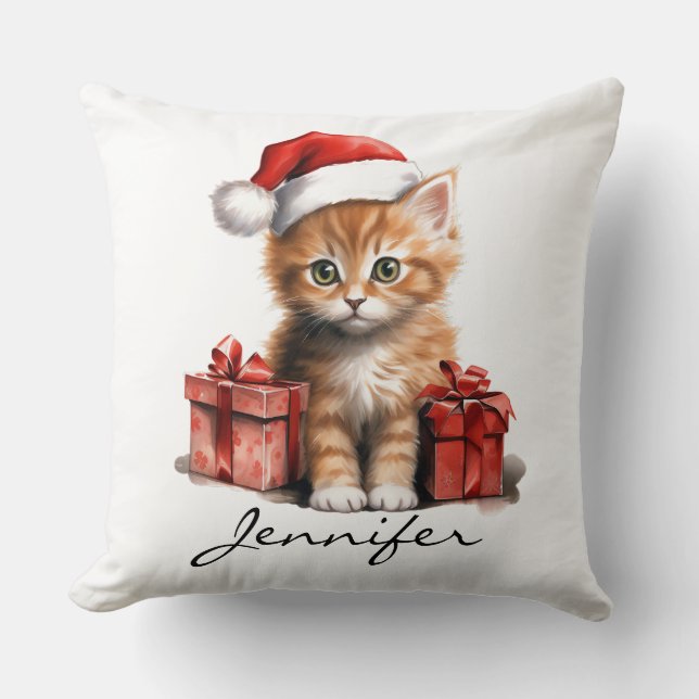 Christmas Cat Pillow Kissen (Vorderseite)