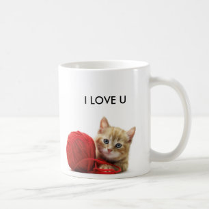 Christmas Cat play with little ball Kaffeetasse