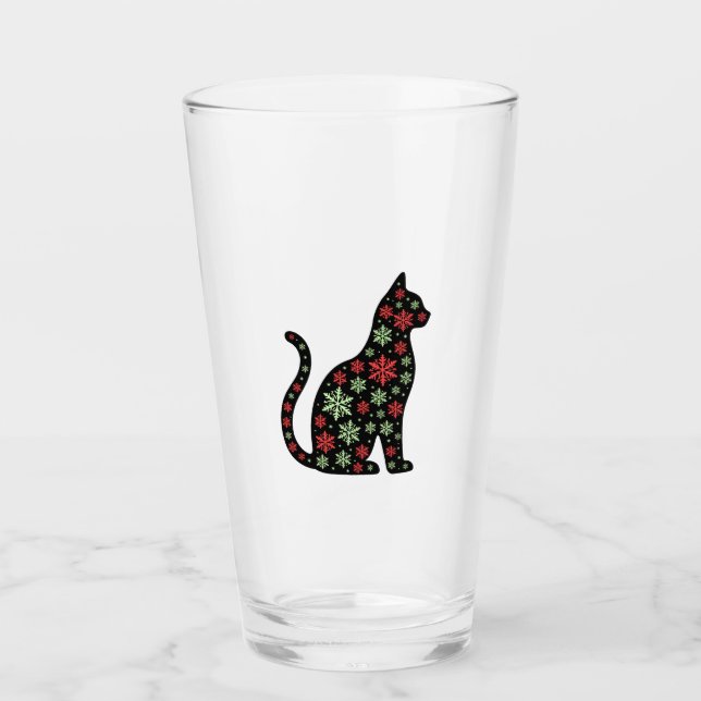 Christmas Cat T-Shirt Glas (Vorderseite)