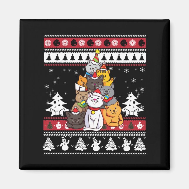 Christmas Cat Tree Magnet (Vorne)