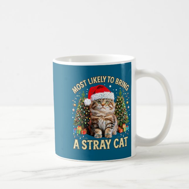 Christmas Cat With Santa Hat Holiday Funny Xmas Pa Kaffeetasse (Rechts)