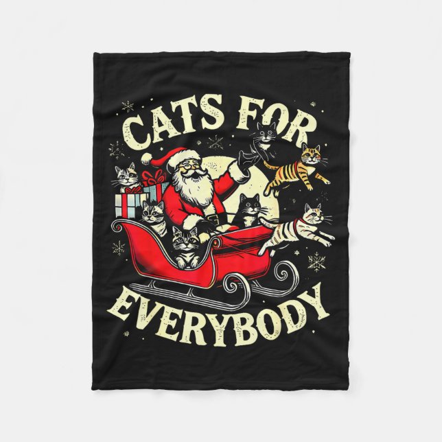 Christmas Cats For Everybody Santa Lover Holiday  Fleecedecke (Vorderseite)