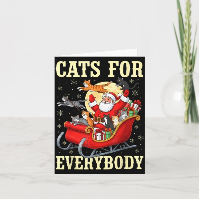 Christmas Cats For Everybody Santa Lover Holiday  Karte (Vorderseite)