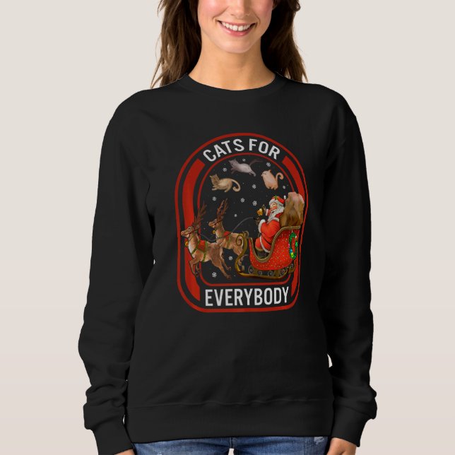 Christmas Cats For Everybody Santa Reindeer Cat Ch Sweatshirt (Vorderseite)