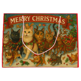 "Christmas Cats" Gift Bag Große Geschenktüte