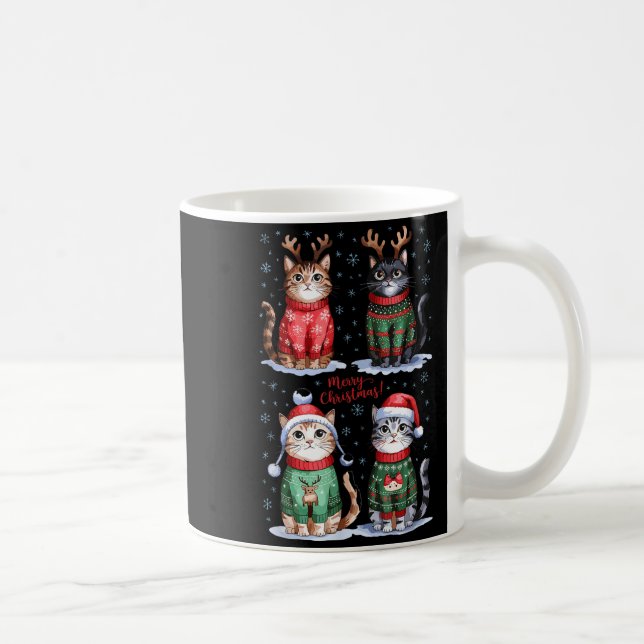 Christmas Cats _ Merry Christmas Cats Graphic  Kaffeetasse (Rechts)