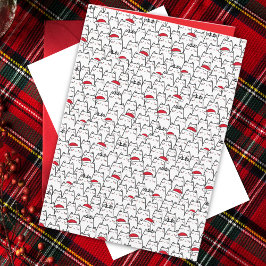 Christmas Cats Pattern Meowy Catmas Holiday  Karte