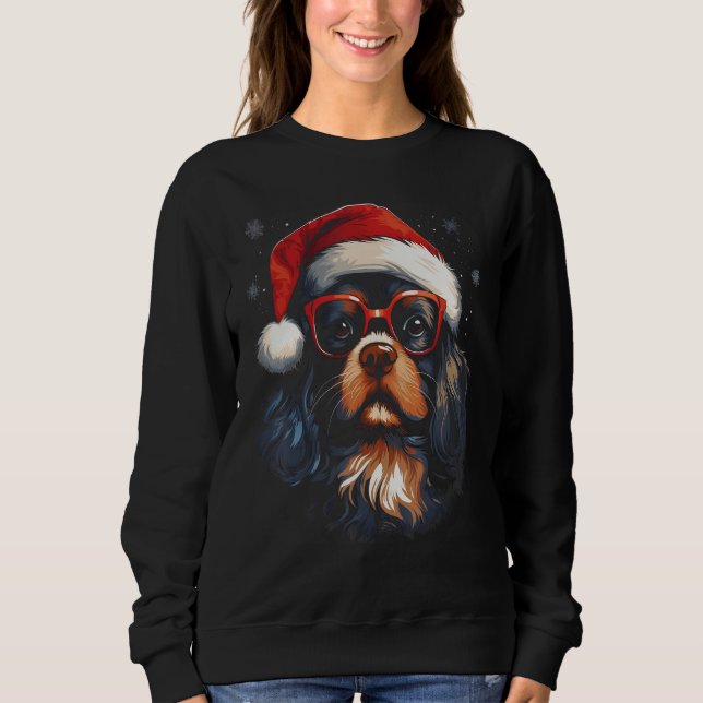 Christmas Cavalier King Charles Spaniel Dog Lover Sweatshirt (Vorderseite)
