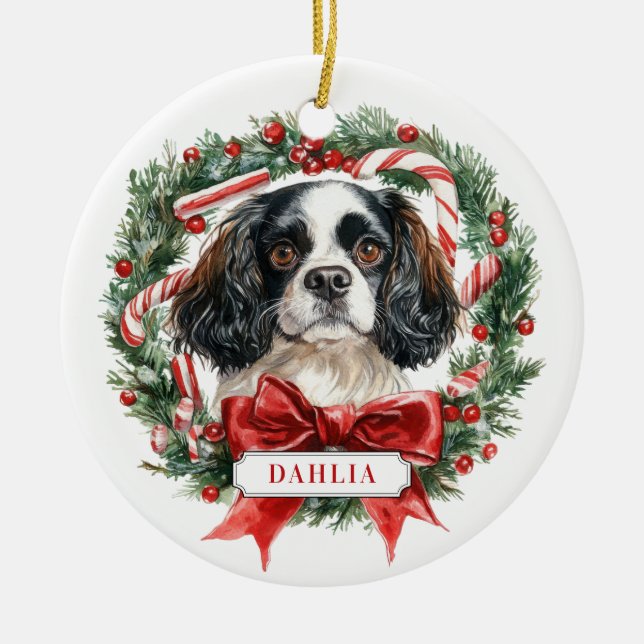 Christmas Cavalier King Charles Spaniel Ornament (Vorne)