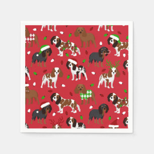 Christmas Cavalier King Charles Spaniel Serviette