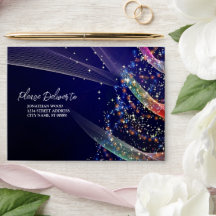 Christmas Celebration Colorful Tree Navy Blue