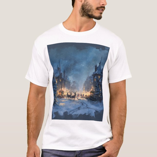 Christmas Celebration in Town T-Shirt (Vorderseite)