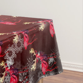 Christmas Celebration Red Reindeer Elegant Tischdecke