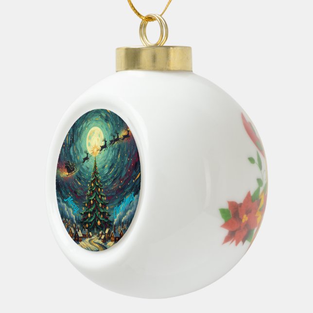 Christmas Ceramic Ornament –Round Keepsake (Rechts)