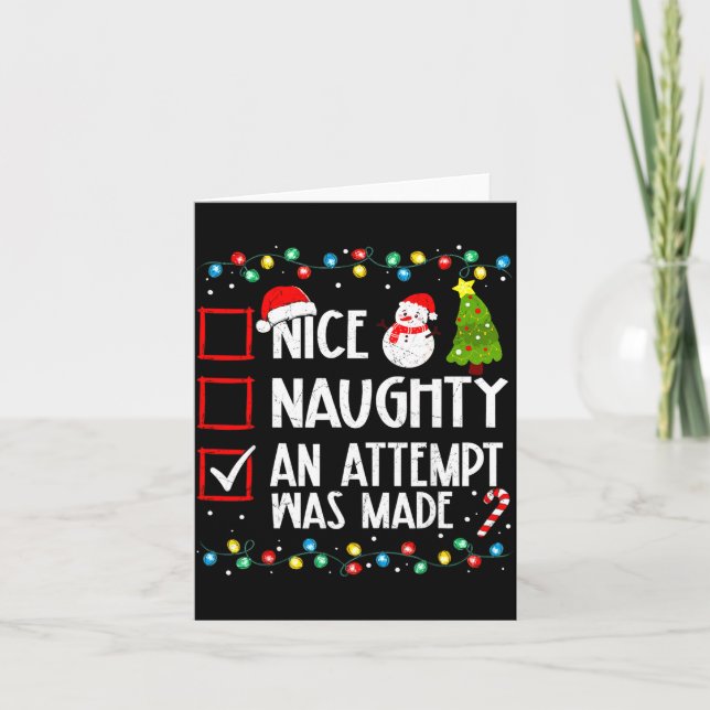 Christmas Checklist Naughty Nice An Attempt Was Ma Karte (Vorderseite)
