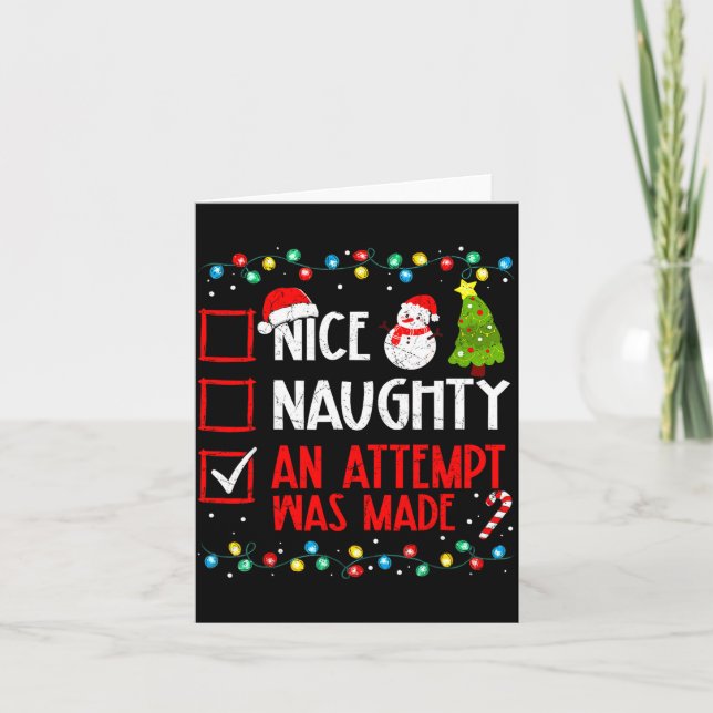 Christmas Checklist Naughty Nice An Attempt Was Ma Karte (Vorderseite)